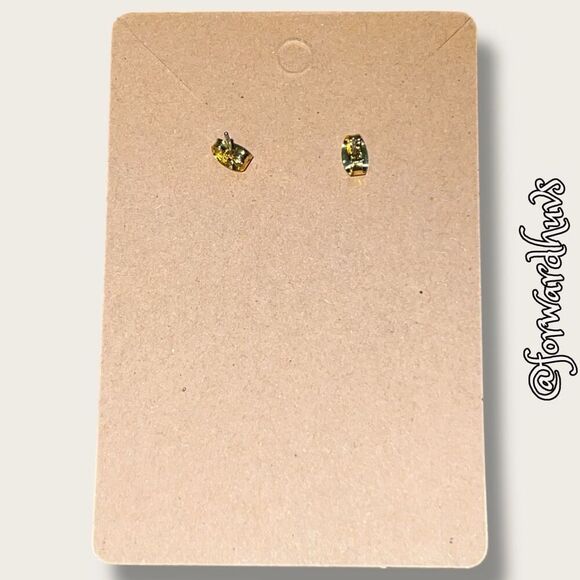 Bundle Sale 3 for $15 | Gold Tone Rhinestone Stud Earrings – Multi-Sided Sparkle - Picture 6 of 9